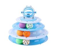 Interactive Cat Toy Turntable, 4-Tier Turntable Cat Toy, Indoor Outdoor Cat Toy, Cat Exercise Puzzle Toy, Turntable Toy for Bored Kittens, Interactive Puzzle Toy for Cats, 4- Cat Exercise Toy