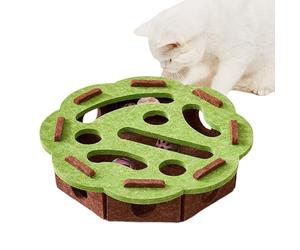 Interactive Cat Toys - Boîte de puzzle de chat intérieure, fournitures de chaton en feutre, jouet de labyrinthe d'enrichissement, jeu de stimulation mentale | Bell Sound Scratch Exercice Hunting Play