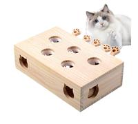 Interactive Cat Toys - Jouet en bois - Jouet en bois massif - Construction en bois pour chats d'intérieur
