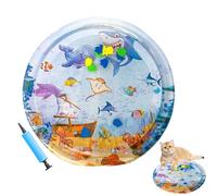 Interactive Cat Water Play Mat - Large Enrichment Waterbed with Colorful Fish Design, Summer Cooling Pad for Cats, Dogs, and Small Pets, Ideal Pet Toy for Indoor Use, Extended Fun and Mental Stimulati