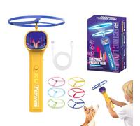 Interactive Disc Toy - Rechargeable Cat Fetch Game for Training | Flying Saucer Design with Durable Build, Safe Grip & Playful Motion for Kitten Exercise, Owner Bonding, Indoor, Outdoor, Yard and Dail