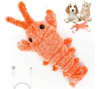 Interactive Dog Toy Lobster Electric Plush Toy for Dogs Lobster Jumping and Moving Toy for Cat Floppy Lobster Moving USB Chargeable and Washable