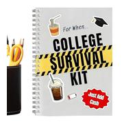 Interactive Journal Notebook - Grad Note Pad, Survival Guide Kit with Storage Use, Card Book, Journal Cards, Learning Resource for Student Youth Boy Girl Dorm Classroom at Home Living Room Bedroom