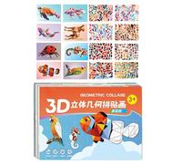 Interactive Kid Collage Kit, Educational Paper Jigsaw Toys, 10.23 inches Geometric Craft Gear, Creative Learning Activity Style, Fun Kindergarten Birthday Accessories for Boys Girls Children & Adults