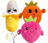 Interactive Music Plush Toy Set, Fruit Musical Sensory Toy, Electric Touch-Sensitive Banana & Fruit Plush with Sound Features, Fun & Playfu, Parent-Child Play Fun (3pcs)