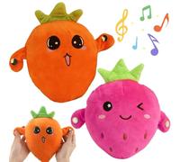 Interactive Music Plush Toy Set, Fruit Musical Sensory Toy, Electric Touch-Sensitive Banana & Fruit Plush with Sound Features, Fun & Playfu, Parent-Child Play Fun (2pcs-A)