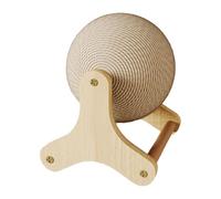 Interactive Sisal Cat Scratcher Ball - Non-Slip Cat Exercise Toy with Sturdy Base | Rabbit Plush Scratch Ball for Indoor Play, Pet Activity Wheel for Claw Grinding, Durable Cat Furniture Toy for