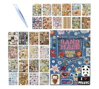 Interactive Sticker Book, Faux Embroidery 3d Stickers, Reusable Self Adhesive Craft Stickers for Students and Craft Lovers, Sticker Book with Journaling Set for Art Projects