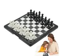 Interactive Strategy Chess Set, Educational Magnetic Board Game for Adults and Kids, Portable Travel Size, Creative Family Fun Activity, Foldable Design, 5.12x5.12x1.97 inches