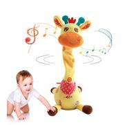 Interactive Talking & Dancing Giraffe Plush Toy - Repeats Your Voice, Sings, Glows, with Volume Control | Fun Birthday Gift (Yellow-Rechargeable)