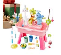 Interactive Water Table, Fun Sensory Playset, 30 Inches Kids Activity Play Sink with Water Pump, Table with Splash Features, Outdoor Toy with Colorful Design, Fun Activity for Boys Girls Summer Pool