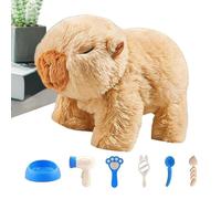 Interaktives Elektrisches Capybara Plüschtier mit Sound - Laufendes & Hüpfendes Wasserschwein aus weichem Plüsch - Realistisches Spielzeug für Kinder & Teenager - 15 cm - Ideal als Geschenk & Dekorati