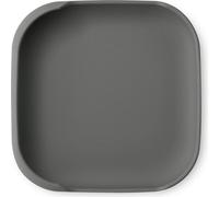 Interbaby Assiette à succion 18x18 en silicone gris pour apprendre à manger