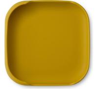 Interbaby Assiette à succion 18x18 jaune en silicone pour apprendre à manger