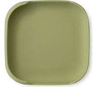 Interbaby Assiette avec ventouse 18x18 en silicone vert pour apprendre à manger