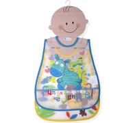 Interbaby Bavette bébé imperméable bleu jaune 2pcs.
