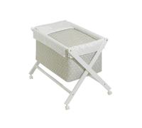 Interbaby Berceau en croix Modèle Étoile Hêtre blanc avec parure, nacelle et matelas Beige