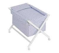 Interbaby Berceau en Croix Hêtre Blanc + Parure + Nacelle + Matelas Modèle Estrella Mar Rose
