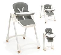 Interbaby | Chaise haute évolutive pliable pour bébé de 6 à 36 mois, maximum 20 kg, aluminium, dossier réglable en 3 positions, pieds et tablette réglables, harnais de sécurité.