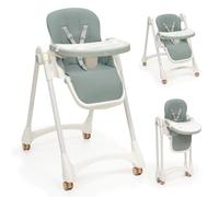Interbaby | Chaise haute évolutive pliable pour bébé de 6 à 36 mois, maximum 20 kg, aluminium, dossier réglable en 3 positions, pieds et tablette réglables, harnais de sécurité.