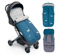 Interbaby Chanceliere Bebe Poussette Couverture Poussette Bebe Hiver, Doux | Sac de Couchage Poussette Bebe Détachable, Double Ouverture, Lavage Facile, Matériaux Antiallergiques, Chiots Bleus