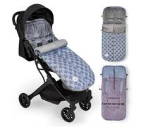 Interbaby Chanceliere Bebe Poussette Couverture Poussette Bebe Hiver, Doux | Sac de Couchage Poussette Bebe Détachable, Double Ouverture, Lavage Facile, Matériaux Antiallergiques, Star Marino Gris