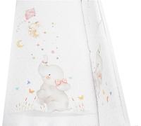Interbaby Couverture 100x135 taie d'oreiller et protection de berceau 60x180 Elephant blanc rose
