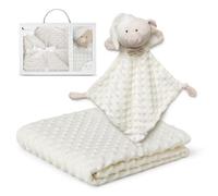 Interbaby Couverture Bébé Naissance + Doudou Ours - Coffret Cadeau (Beige)