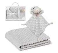 Interbaby Couverture Bébé Naissance + Doudou Ours - Coffret Cadeau (Blanc)