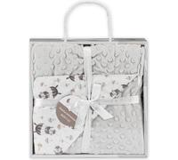 Interbaby Couverture pour bébé 80x110 Oursons en microfibre grise avec bulles en relief