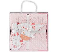 Interbaby Couverture pour bébé 80x110 Oursons en microfibre rose avec bulles en relief