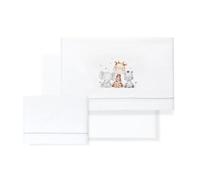 Interbaby - Draps pour Poussette/Berceau/nacelle - Girafe Éléphant - Ensemble 3 pièces : Drap-Housse, Drap de Dessus et taie d'oreiller