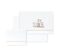 Interbaby - Draps pour Poussette/Berceau/nacelle - Girafe Éléphant - Ensemble 3 pièces : Drap-Housse, Drap de Dessus et taie d'oreiller