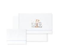 Interbaby - Draps pour Poussette/Berceau/nacelle - Girafe Éléphant - Ensemble 3 pièces : Drap-Housse, Drap de Dessus et taie d'oreiller