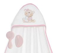 Interbaby - Ensemble de serviette de bain bébé avec peigne - Serviette à capuche 100% coton, 100 x 100 cm, unisexe - Nouveau-nés, bébés et jeunes enfants - Motif « Je t'aime »