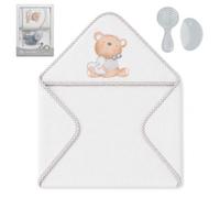 Interbaby - Ensemble de serviette de bain bébé avec peigne - Serviette à capuche 100% coton, 100 x 100 cm, unisexe - Nouveau-nés, bébés et jeunes enfants - Motif « Je t'aime »