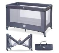 Interbaby - Lit de Voyage Pliable avec roulettes | Parc | Dimensions 125 x 65 cm | Sac de Transport Inclus | Lit bébé et lit bébé de Voyage jusqu'à 15 kg | Gris