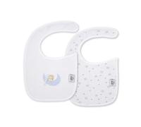 Interbaby Lot de 2 bavoirs 20 x 30 cm Sleep en bleu