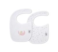 Interbaby Lot de 2 bavoirs 20 x 30 cm Sleep en rose