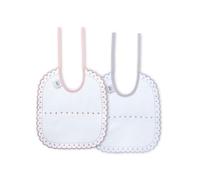 Interbaby Lot de 2 bavoirs en piqué rose et gris