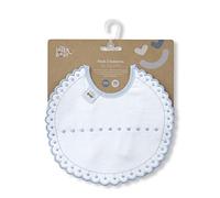 Interbaby Lot de 2 bavoirs ronds en piqué bleu et gris