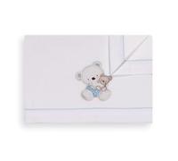 Interbaby Lot de 3 draps pour Mini lit bébé OSO COLUMPIO en Blanco Azul · 100% Coton · Drap pour Mini lit