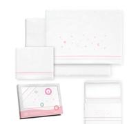 Interbaby - Mini-Ensemble de draps pour Berceau, 50 x 80 cm, 100% Coton | Drap-Housse, Drap de Dessus et taie d'oreiller Inclus | Idéal pour l'hiver | Étoiles et Lune Blanches/Roses