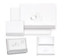 Interbaby - Mini-Ensemble de draps pour Berceau 50 x 80 | Drap-Housse en Polaire Corail Chaud | Comprend Un Drap-Housse, Un Drap de Dessus et Une taie d'oreiller | Ballon cœur éléphant