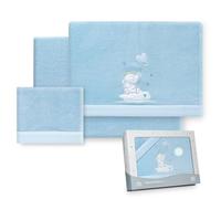 Interbaby - Parure de draps pour Berceau 60 x 120 cm, bébé - Draps d'hiver en Polaire Corail - Modèle éléphant Ballon cœur - Comprend Un Drap-Housse, Un Drap de Dessus et Une taie d'oreiller