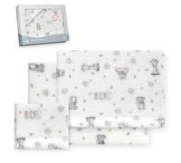 Interbaby - Parure de draps pour Berceau 60 x 120 | Drap Polaire Corail Chaud | Comprend Un Drap-Housse, Un Drap de Dessus et Une taie d'oreiller | Idéal pour l'hiver | Koala