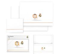 Interbaby - Parure de Draps pour Berceau Real Madrid - Ensemble de Draps 3 Pièces avec Lion et Écusson Brodé - 100% Coton Doux et Respirant - Produit Officiel pour Nouveau-Né