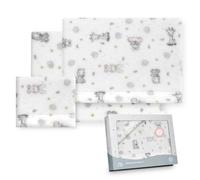 Interbaby - Parure de draps pour Poussette 40 x 80 cm | Drap Polaire Corail Chaud | Comprend Un Drap-Housse, Un Drap de Dessus et Une taie d'oreiller | Idéal pour l'hiver | Koala