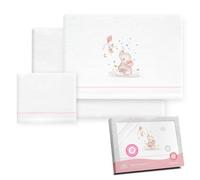 Interbaby - Parure de draps pour Poussette 40 x 80 | Drap en Flanelle Chaud | Comprend Un Drap-Housse, Un Drap de Dessus et Une taie d'oreiller | Idéal pour l'hiver | Éléphant