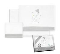 Interbaby - Parure de draps pour Poussette 40 x 80 | Drap en Flanelle Chaud | Comprend Un Drap-Housse, Un Drap de Dessus et Une taie d'oreiller | Idéal pour l'hiver | Motif éléphant, Ballon et cœur